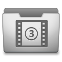 Aluminum Grey Movies Icon 128x128 png